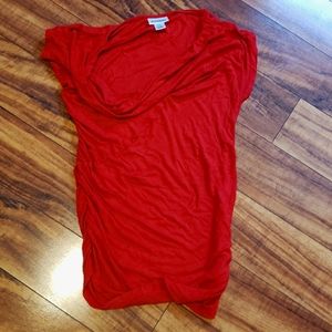 Motherhood small maternity stretchy red cowl shirt